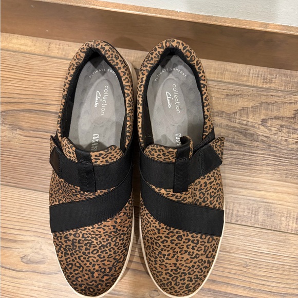 Clarks Shoes - Clarks Leopard-Print Slip-On Sneakers in Brown and Black